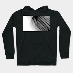 Abstract wave and curved lines illustration black and white Hoodie